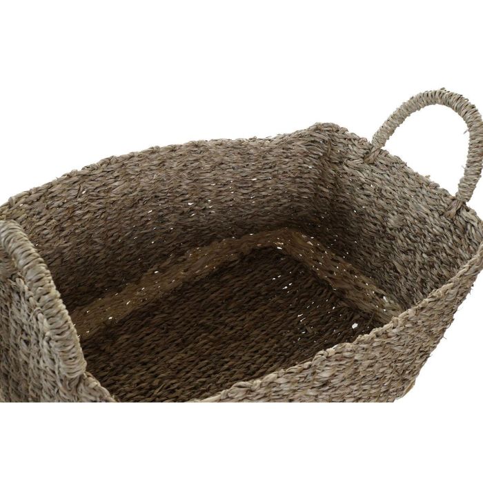 Cesta Boho DKD Home Decor Natural Marron 30 x 24 x 45 cm Set de 3 3