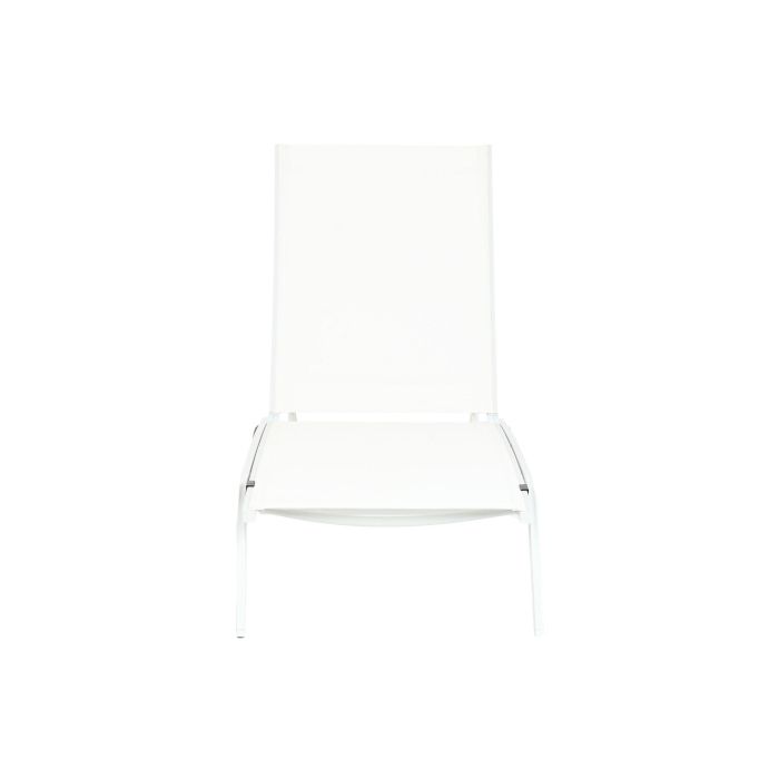 DKD Home Decor Tumbona Terraza Y Jardin Reclinable Con Ruedas Blanco 64 x 97 x 187.5 cm