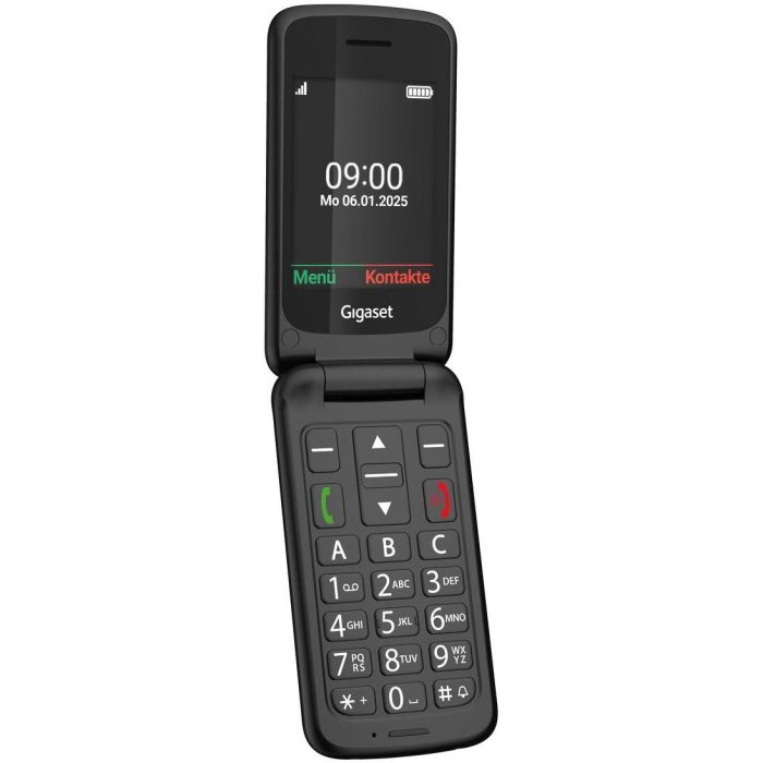 Gigaset GL595 Teléfono Móvil Concha para Personas Mayores Dual SIM, Linterna, Resistente IP44, Pantalla 2.8", Negro 1