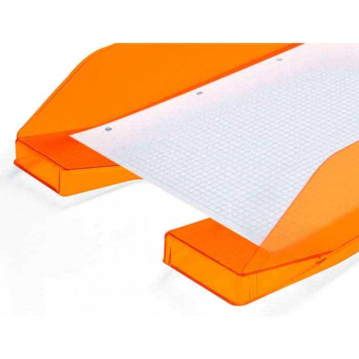 Q-connect Bandeja sobremesa plástico naranja transparente 240x70x340 mm 2