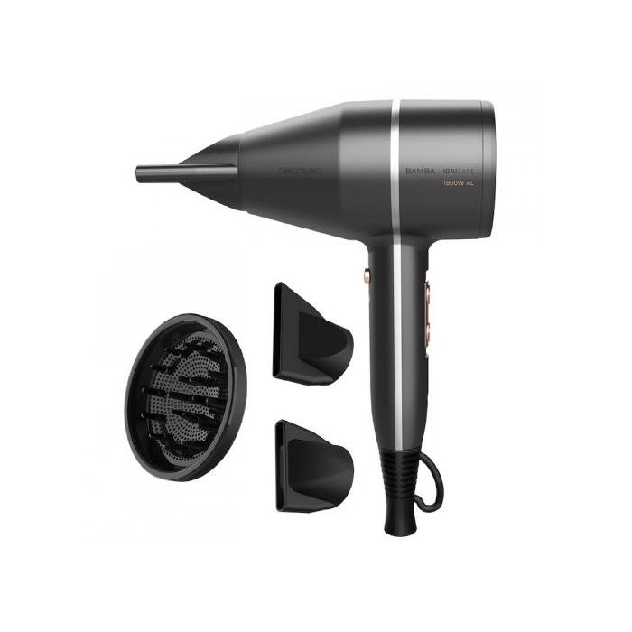 Cecotec Bamba IoniCare 5500 PowerStyle Secador de Pelo Iónico 1800W con Difusor, Motor AC y Función Perfect Colour Negro Cecotec Bamba IoniCare 5500 PowerStyle Secador de Pelo Iónico 1800W con Difusor, Motor AC y Función Perfect Colour Negro