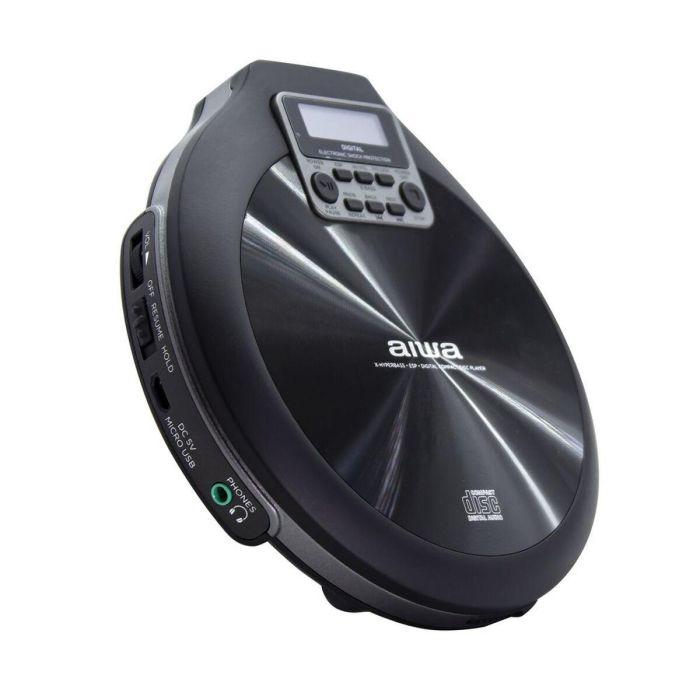 Aiwa PCD-810BK Reproductor CD MP3 Portátil Recargable con Batería y Cable. Auriculares, Estuche y Protección Anti-Shock Negro. 3 Aiwa PCD-810BK Reproductor CD MP3 Portátil Recargable con Batería y Cable. Auriculares, Estuche y Protección Anti-Shock Negro. 3