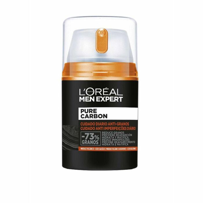 L'Oréal Paris Men Expert Pure Charcoal Cuidado Diario Antigranos Tratamiento Acné, Poros y Puntos Negros Hidratante Matificante 50 ml 2 L'Oréal Paris Men Expert Pure Charcoal Cuidado Diario Antigranos Tratamiento Acné, Poros y Puntos Negros Hidratante Matificante 50 ml 2