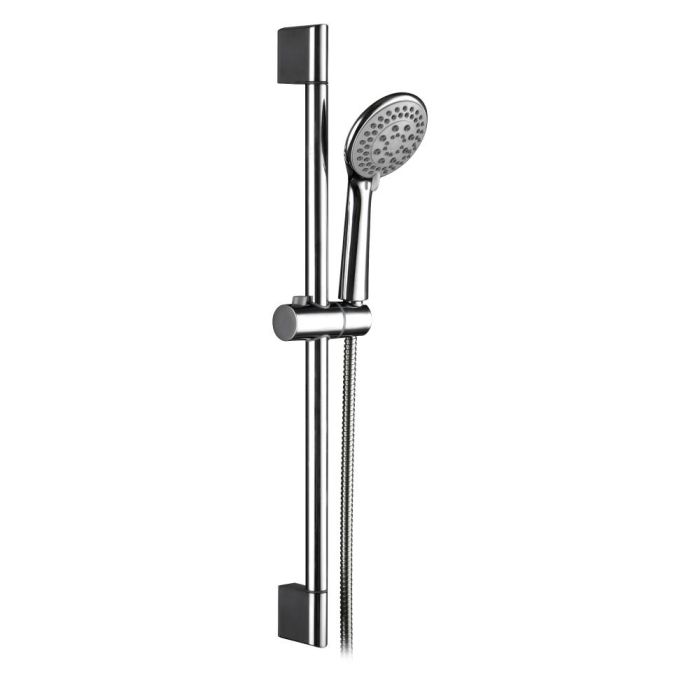 Edm Barra de Ducha Serie Altea con Flexo 1.5m y Mango Multifunción, Soporte Orientable, Acero Inoxidable, Cromada 68cm Edm Barra de Ducha Serie Altea con Flexo 1.5m y Mango Multifunción, Soporte Orientable, Acero Inoxidable, Cromada 68cm