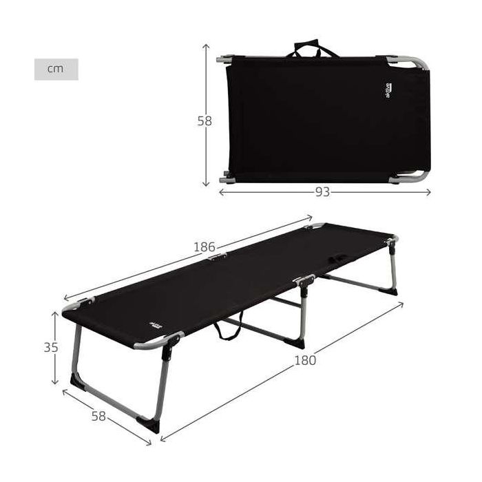Cama playa acero plegable 186x58x35cm 3