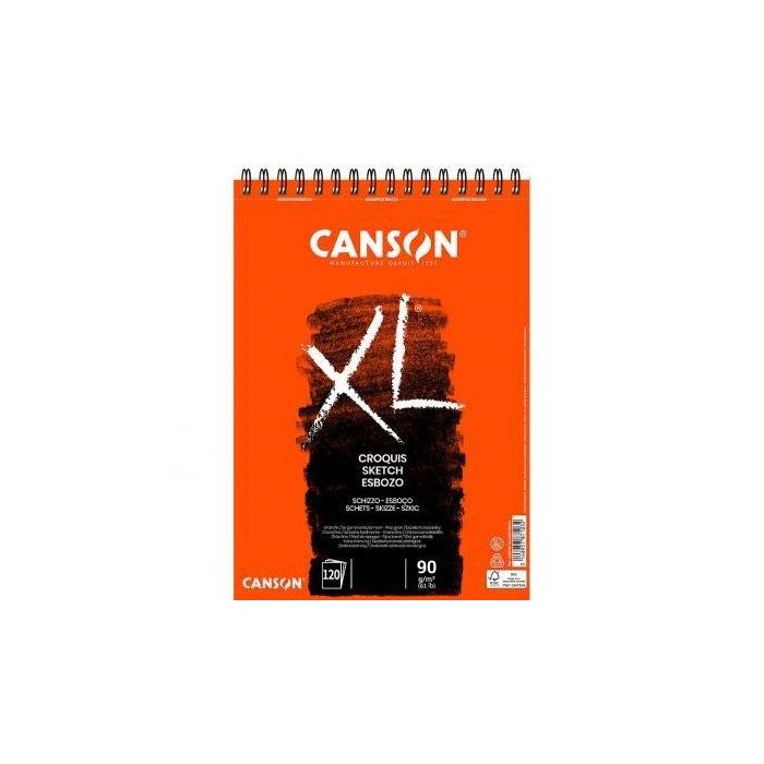 Canson Bloc Dibujo Croquis DIN A4 Microperforado 21x29,7 cm, 120 Hojas, Grano Fino 90 g/m²
