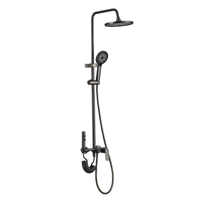 Columna de Ducha Fontastock Gris Acero Inoxidable ABS H 1/2" Grifo Monomando