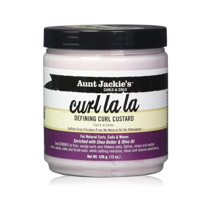 Aunt Jackie's Curl La La Defining Curl Custard 426g - Crema de Peinado Anti-Frizz para Rizos Tipo 3 y 4