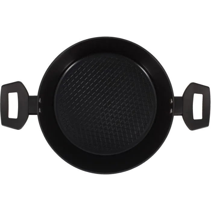 Menastyl 6020647 Horno Holandés de Aluminio Forjado 24 cm Negro Apto para Todo Tipo de Fuegos Incluida Inducción