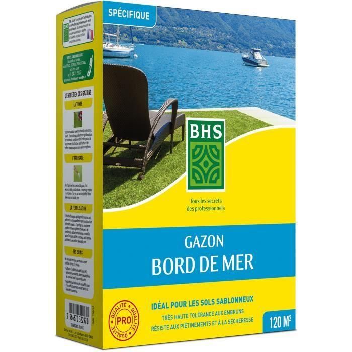 BHS BHS1689087765041 Césped Seaside 3kg | Resistente al Viento, la Sequía y la Sal | Césped de Verano, Hermoso y Robusto BHS BHS1689087765041 Césped Seaside 3kg | Resistente al Viento, la Sequía y la Sal | Césped de Verano, Hermoso y Robusto