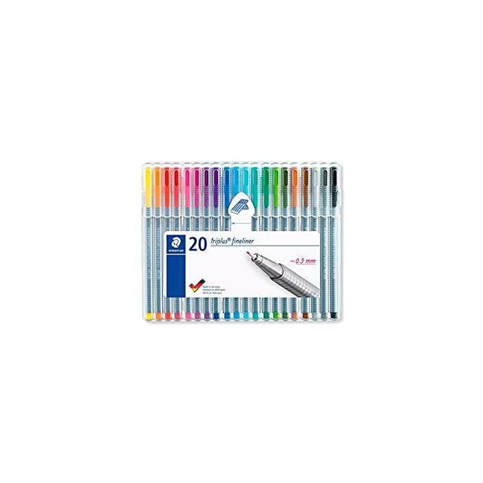 Staedtler Estuche 20 Rotuladores Triplus Fineliner 334 Colores Surtidos