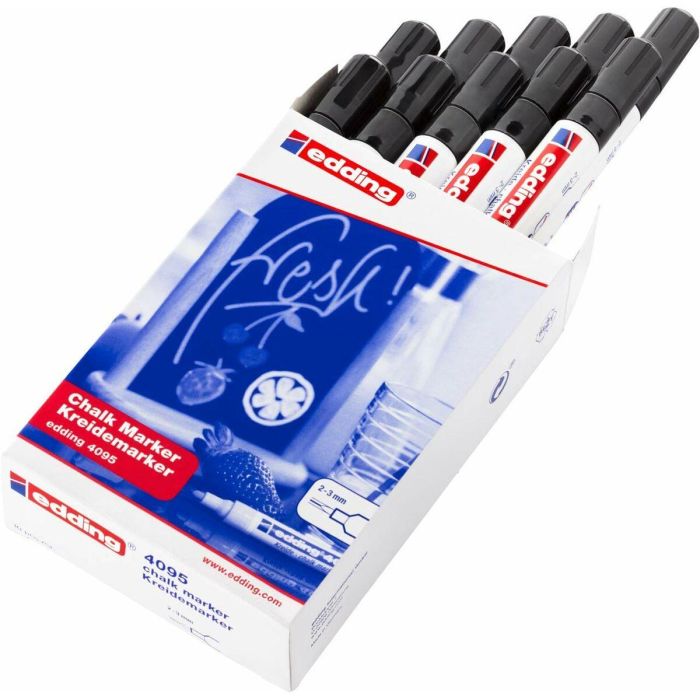 Rotuladores de tiza líquida Edding 4095 Negro (10 Unidades) 2 Rotuladores de tiza líquida Edding 4095 Negro (10 Unidades) 2