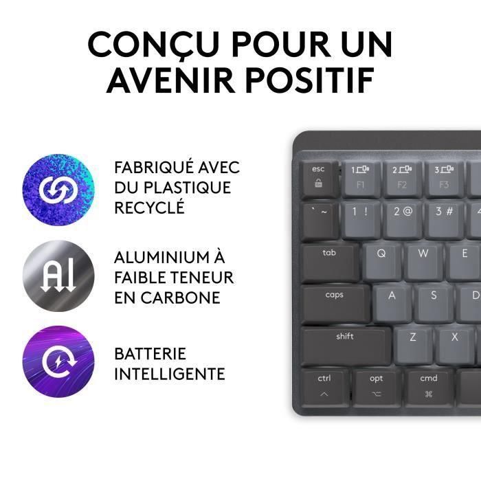 Logitech - Teclado inalámbrico para Mac - MX MECÁNICA MINI - AID GRIS