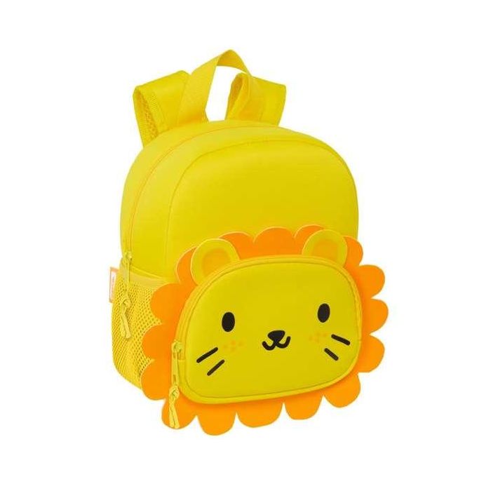 Mochila Infantil Safta Leon Amarillo 20 x 25 x 9 cm