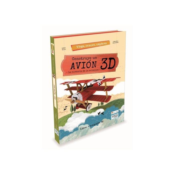 Puzle 3D Y Libro Sassi Manolito Books Construye El Avion 3D 34 Piezas (+6 Años)