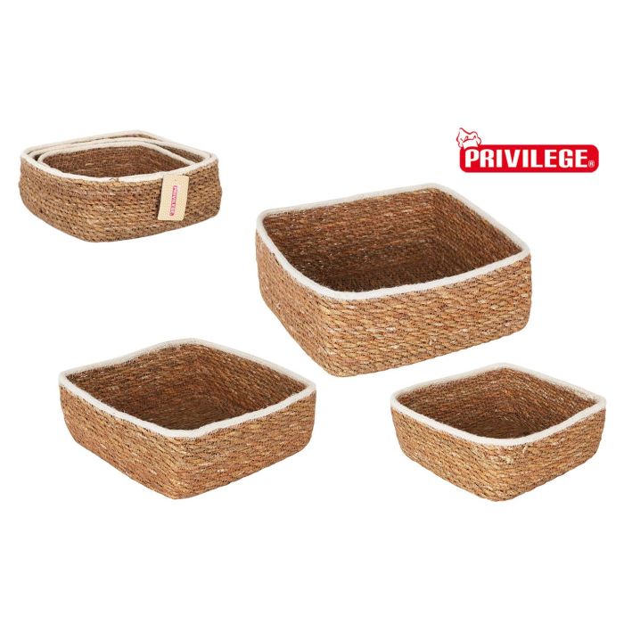 Set 3 Cestas de Mimbre Cuadradas 23/20/17 cm - Privilege (4 Cajas) Set 3 Cestas de Mimbre Cuadradas 23/20/17 cm - Privilege (4 Cajas)