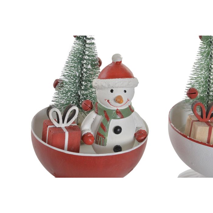 DKD Home Decor Adornos Navideños Tradicionales de Metal Blanco y Rojo - Juego de 6 Unidades para Árbol de Navidad, Medidas 9x13x9 cm 1