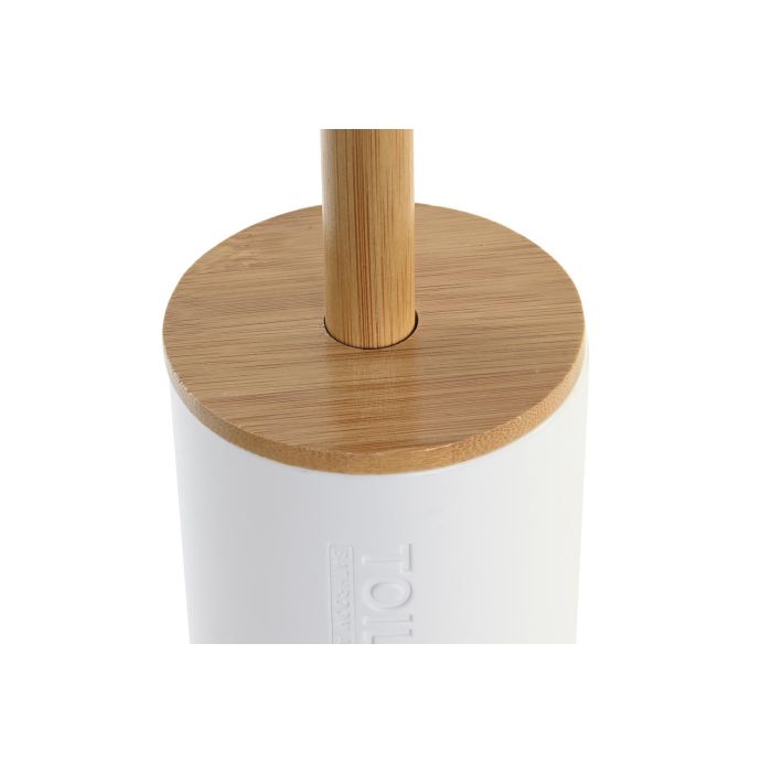 DKD Home Decor Escobillero Basicos Blanco Natural PP Bambu 9 x 9 x 35.5 cm 1