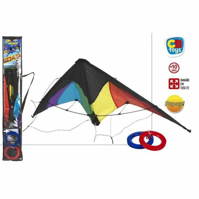 Cometa stunt kite pop-up magic arco iris 125x72 cm