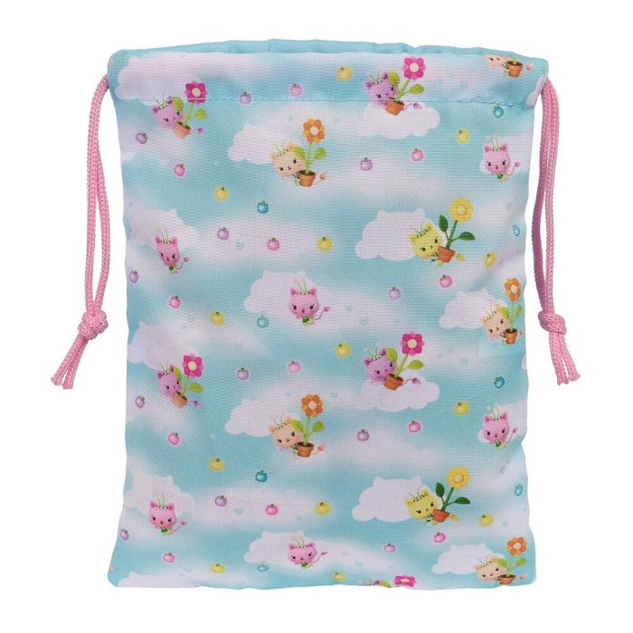 Safta Saquito Merienda La Casa de Gabby Azul Claro 20x25 cm | Bolsa Infantil Escolar Poliéster 3+ años 1