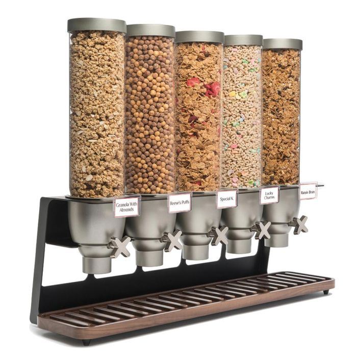 ROSSETO - EZ522 - DISPENSADOR DE CEREALES CON 5 CONTENEDORES - (82.55 x 25.4 x 66.68 cm) 0 ROSSETO - EZ522 - DISPENSADOR DE CEREALES CON 5 CONTENEDORES - (82.55 x 25.4 x 66.68 cm) 0
