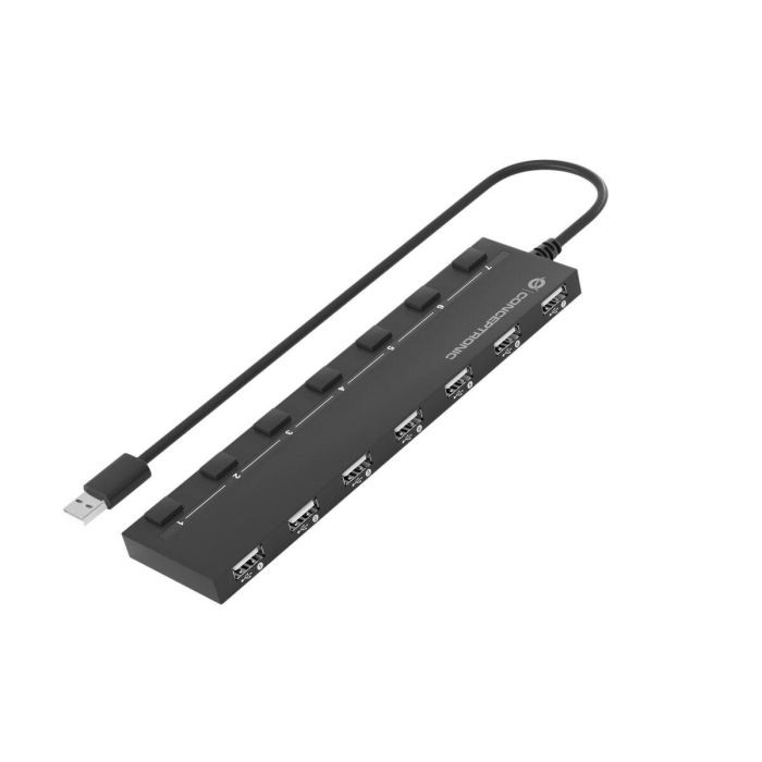 Conceptronic Hub USB 2.0 HUBBIES08B 7 Puertos, Negro 2 Conceptronic Hub USB 2.0 HUBBIES08B 7 Puertos, Negro 2