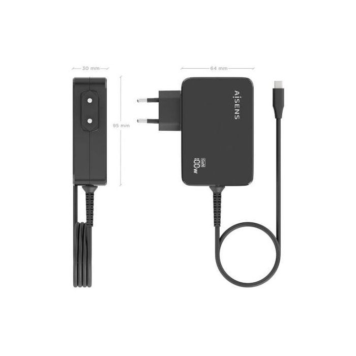 Cargador de Portátil GaN Aisens ASCH-1PD100WL50-BK USB Tipo-C/ 100W/ Automático/ Voltaje 5-20V 3 Cargador de Portátil GaN Aisens ASCH-1PD100WL50-BK USB Tipo-C/ 100W/ Automático/ Voltaje 5-20V 3