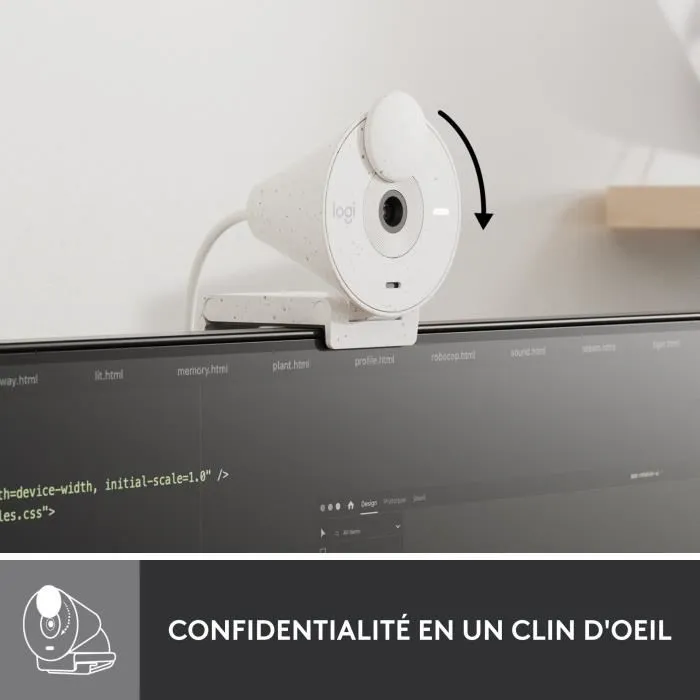Logitech LOG5099206104945 Webcam Brio 300 Full HD con Confidencialidad, Reducción de Micro Ruido, USB-C - Broken White 4 Logitech LOG5099206104945 Webcam Brio 300 Full HD con Confidencialidad, Reducción de Micro Ruido, USB-C - Broken White 4