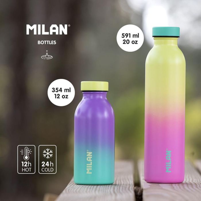 Milán Botella Isotérmica Sunset Acero Inoxidable 304 591ml - Hasta 12h Caliente/24h Frío, Amarilla 2