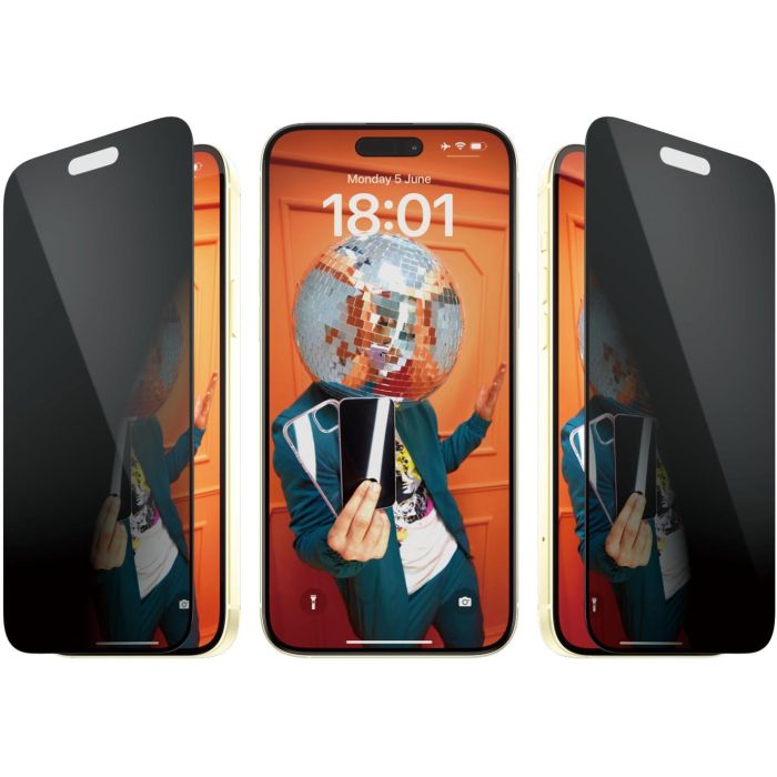 PanzerGlass UWF Protector de Pantalla Privacidad iPhone 15 Plus Ultra-Wide Fit Cristal Templado Anti-huellas Resistente a Golpes