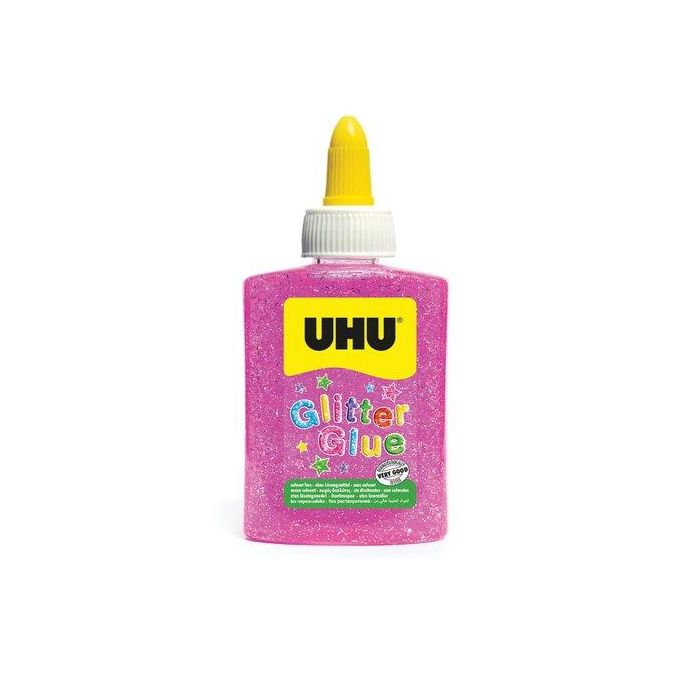 Cola Glitter Glue Uhu Bote De 88Ml Rosa 6 unidades