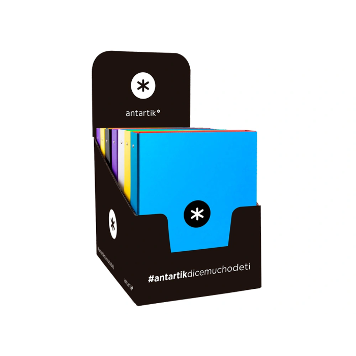 Antartik Carpeta A4 con 4 Anillas Redondas de 25 mm, Forrada, Colores Surtidos 4 Antartik Carpeta A4 con 4 Anillas Redondas de 25 mm, Forrada, Colores Surtidos 4