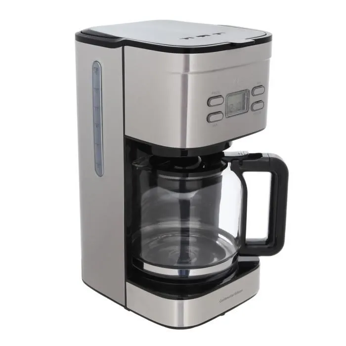 Continental Edison Cafetera de Filtro Programable CECF12TIX - 1.25 L - Acero Inoxidable 1