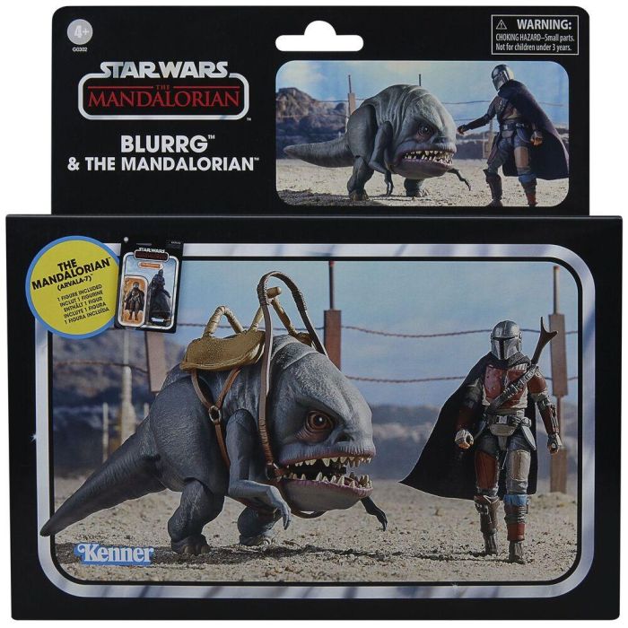 HASBRO The Mandalorian Star Wars: Set 2 figuras Blurrg y Mandalorian 9,5cm con rifle, bláster, montura y riendas