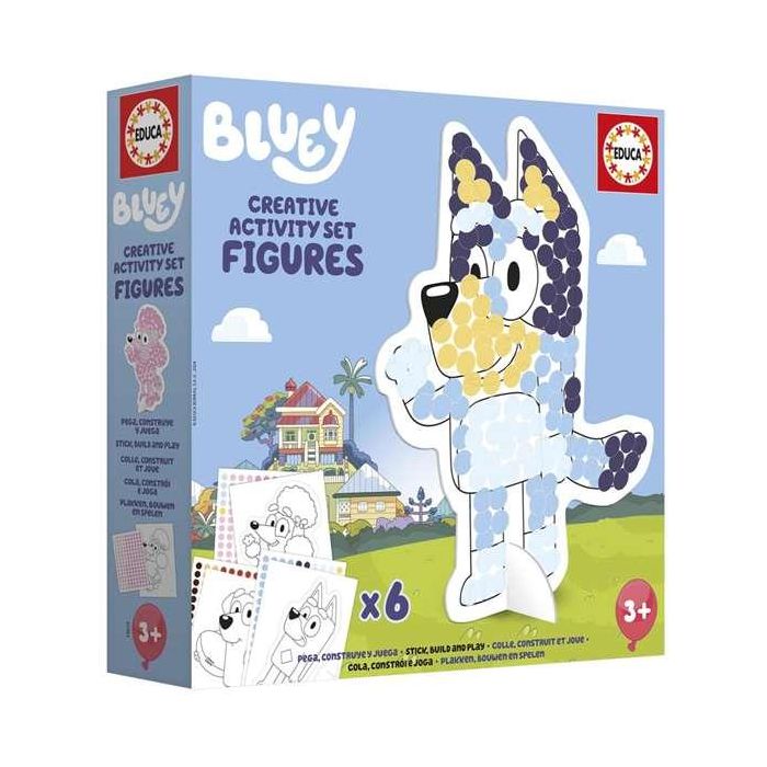 Set creativo 3D de bluey con 4 personajes diferentes ¡colorea, monta y juega! 3