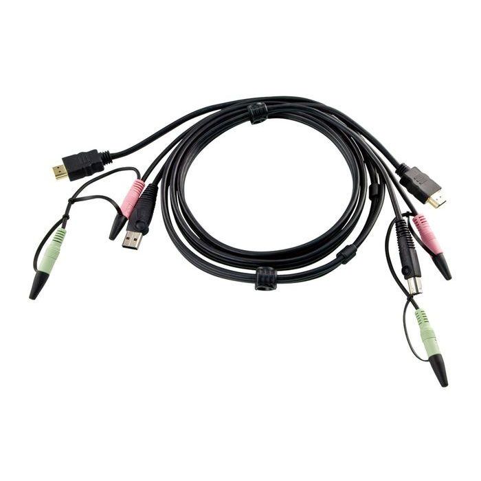 Aten 1.8m HDMI KVM Cable, USB A/B, 2x Audio Plug, Black Aten 1.8m HDMI KVM Cable, USB A/B, 2x Audio Plug, Black