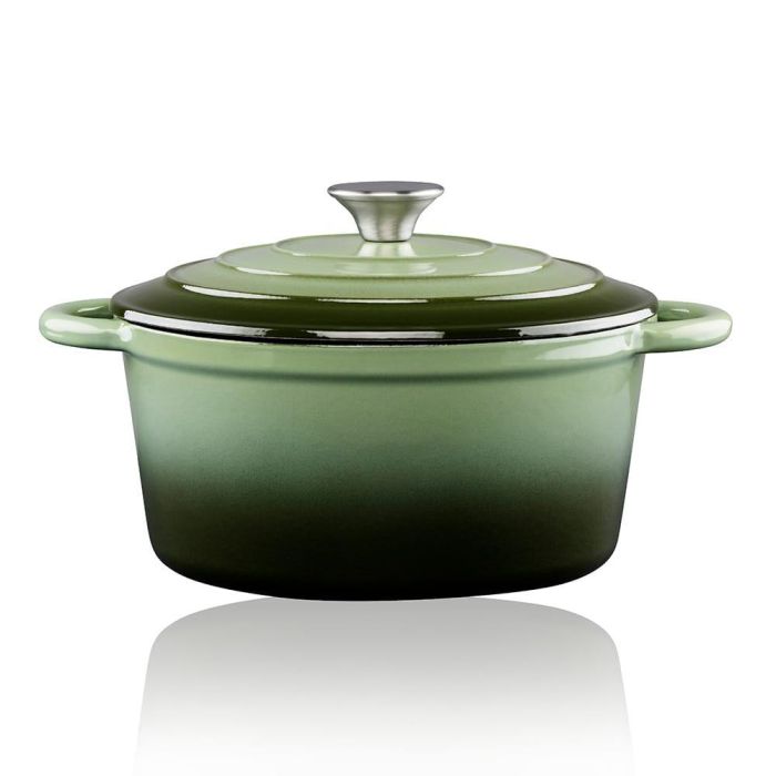 Cacerola de hierro fundido esmaltado color verde 3,8 l, ø24 x 11,8 cm 0 Cacerola de hierro fundido esmaltado color verde 3,8 l, ø24 x 11,8 cm 0