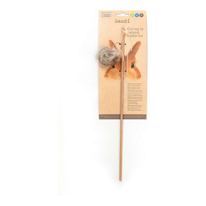 Gloria Juguete para Gato: Palo con Pompón de Piel de Conejo Real, 6 cm, Madera Natural, 100% Natural, Plastic Free 2 Gloria Juguete para Gato: Palo con Pompón de Piel de Conejo Real, 6 cm, Madera Natural, 100% Natural, Plastic Free 2