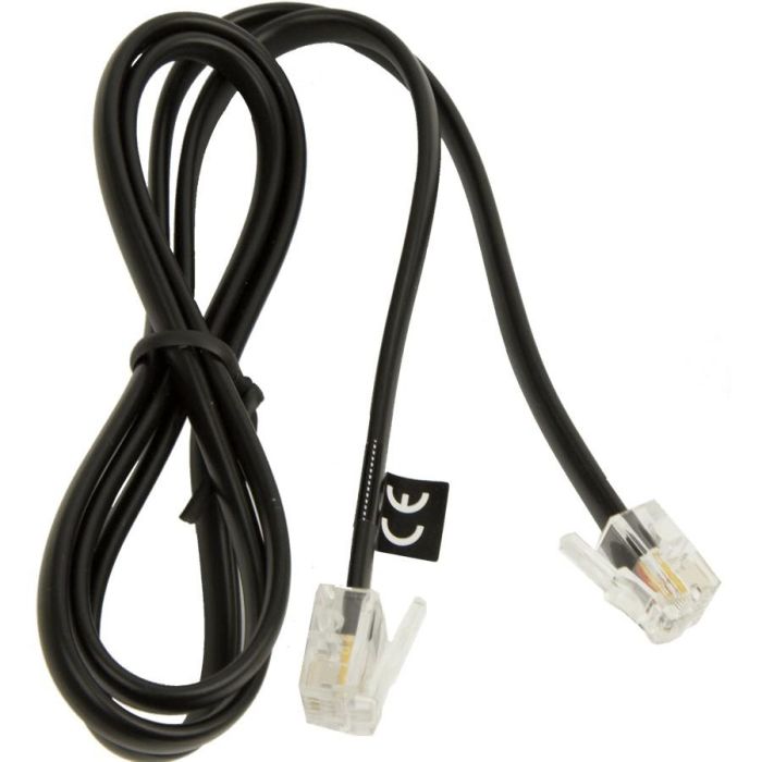 Jabra 8800-00-101 - Cable de Conexión RJ11/RJ12 (4P/6P) a RJ-9/RJ-6, Macho, Color Negro