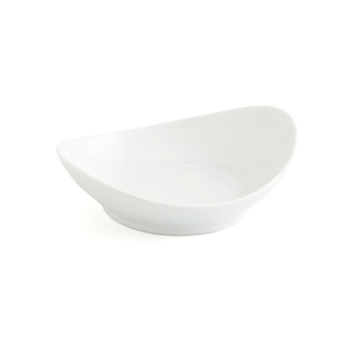 Quid Gastro Fun Tapa Ensaladilla Porcelana Blanca 14x11 cm (12 Unidades) - Con Acabado Brillo, Apta Lavavajillas y Microondas