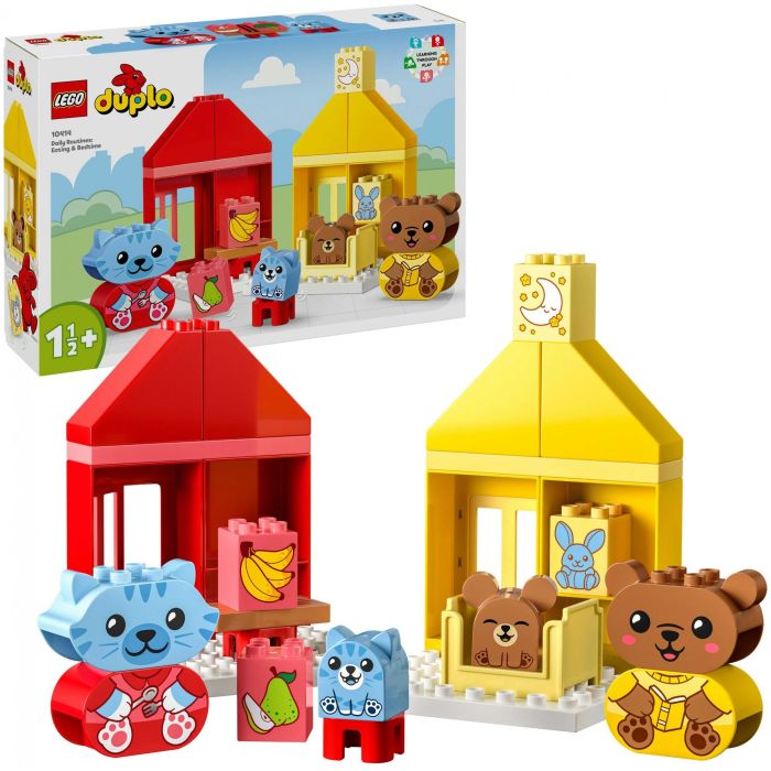 LEGO 10414 DUPLO My First: Mis Rituales Diarios - Hora de Comer y Dormir, Juguete Social con 4 Figuras de Animales 2