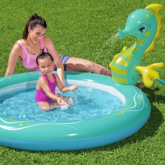 Bestway Piscina Hinchable Infantil Chorro Caballito 188x160x86 cm +2 Años Jardin 53114 16