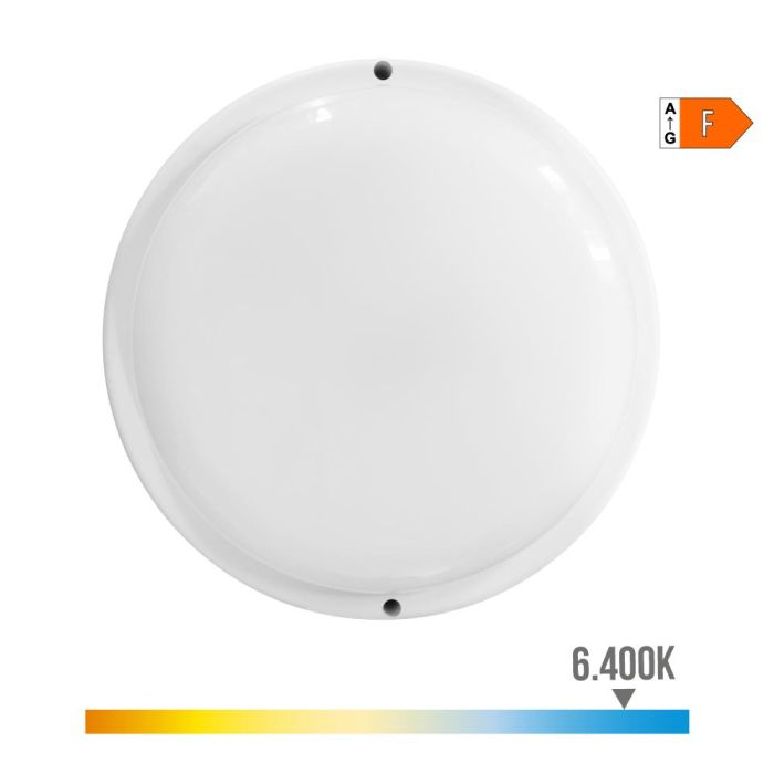 Aplique redondo led con sensor crepuscular y de movimiento 18w 1820lm 6.400k luz fría edm