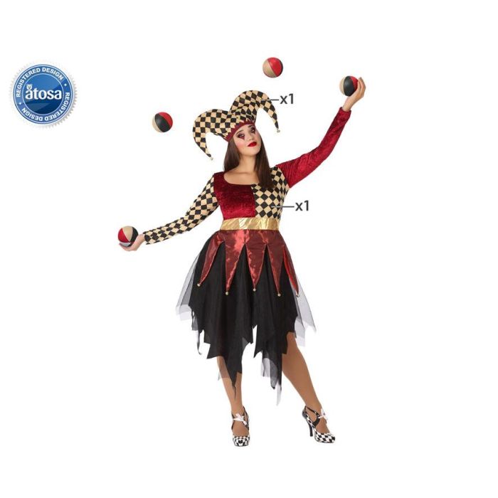 Disfraz Arlequin Rojo Adulto Mujer Adulto XXL
