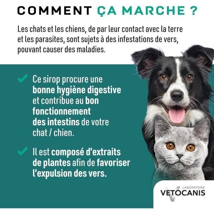 VETOCANIS Jarabe contra gusanos - 125 ml - Para perros y gatos 3 VETOCANIS Jarabe contra gusanos - 125 ml - Para perros y gatos 3