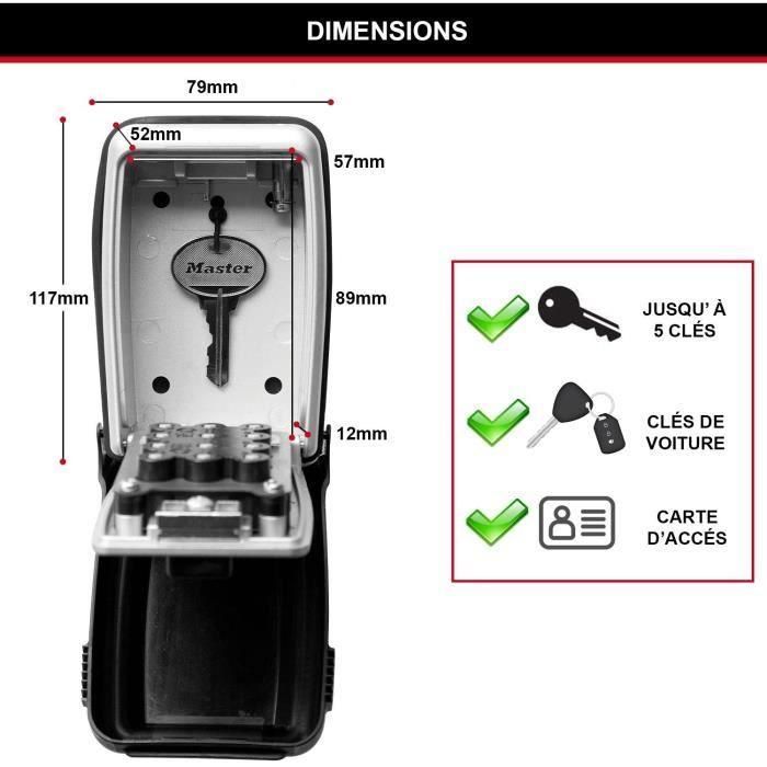 Masterlock 5423eurd Caja de Teclas Mural con Botones para Compartir Llaves de Forma Segura 4