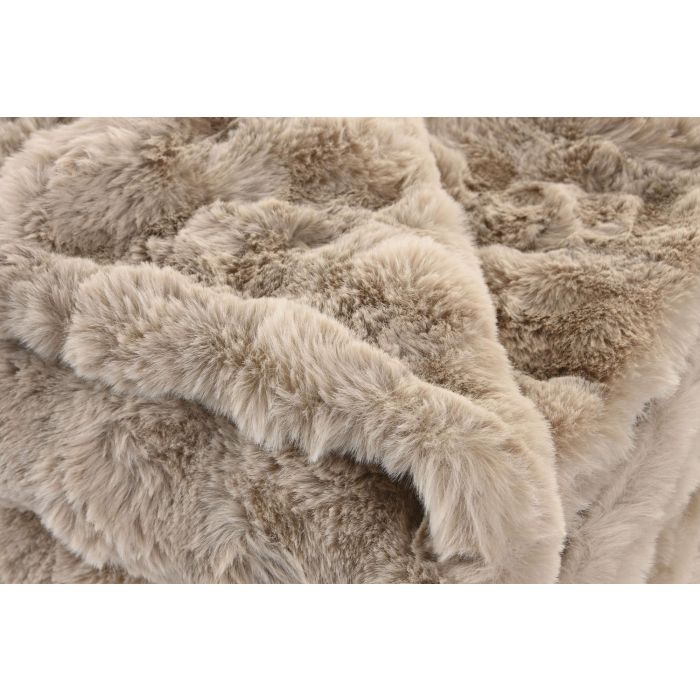 Manta Urban DKD Home Decor Beige 170 x 130 cm (2 Unidades) 1 Manta Urban DKD Home Decor Beige 170 x 130 cm (2 Unidades) 1