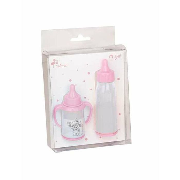 1 set 2 biberones en rosa