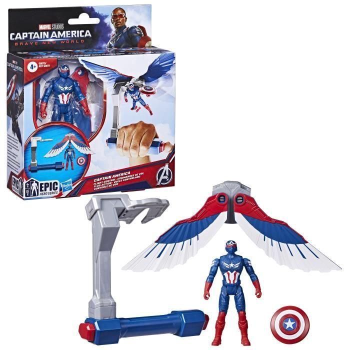 Figura de control de vuelo del Capitán América, Marvel Epic Hero Series Capitán América: Un mundo feliz, a partir de los 4 años 1