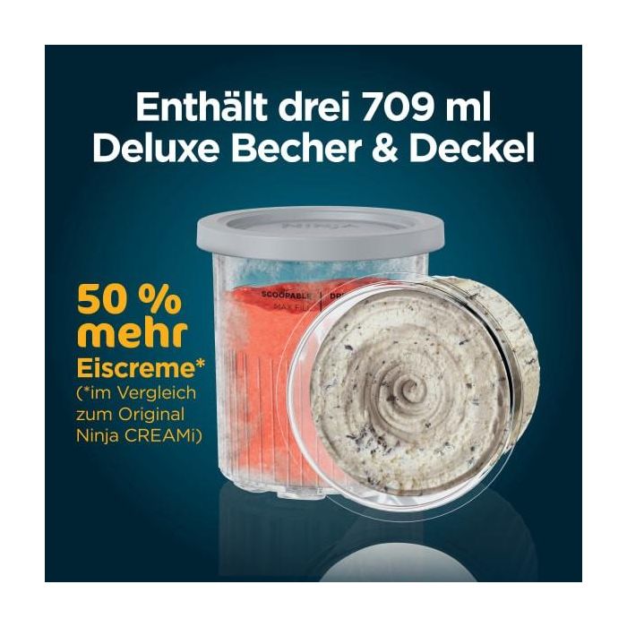 Ninja NC501EU Creami Deluxe Máquina de Helados y Batidos 2.1L con 3 Recipientes, Preparación de Sorbete, Negro/Plata 15 Ninja NC501EU Creami Deluxe Máquina de Helados y Batidos 2.1L con 3 Recipientes, Preparación de Sorbete, Negro/Plata 15